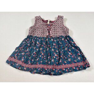 Matilda Jane Floral Girls Sleeveless top With Ruffled Accents Size 8 (J378)